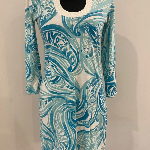 Lilly Pulitzer Marlina Dress Sea Ruffles Size XS Beach Worthy - Picture 3 of 9